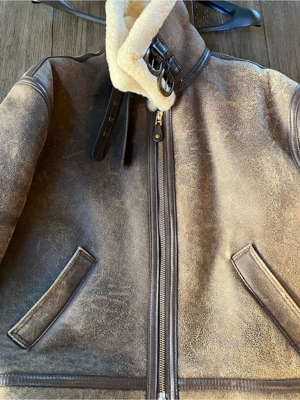 Schott NYC Classic B-3 Sheepskin Leather Bomber Jacket - Picture 10 of 16